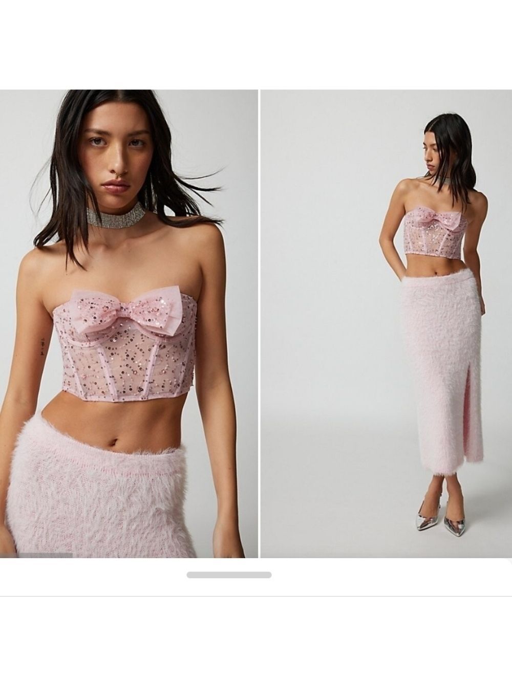 NEW UO Out From Under | Life Of The Party Sheer Corset in Pink